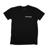 Black T-Shirt with white Blackwing text imprinted on left chest